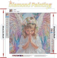 Kits de Peinture Diamant Moderne Imprimée « Petit Ange » pour Adultes, Perçage Complet, Écologique, Décoration Maison, 11.8x11.8 pouces - Vente en Gros Usine