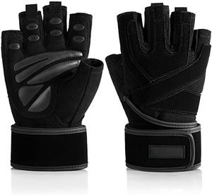ถุงมือยกน้ำหนักหนังแบบไม่มีนิ้ว บุฟองน้ำ ทนทาน สำหรับทุกเพศ - Product Image 1