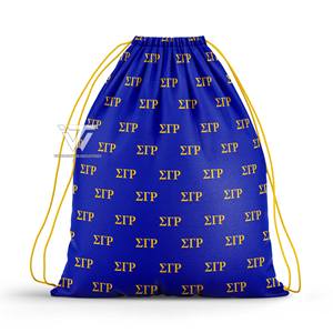 Greek Sigma Gamma Rho Sorority Clothing Ready To Ship Sublimated <b>Shoulder</b> Drawstring Gym <b>Backpack</b> Greek Paraphernalia - Product Image 1