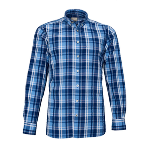 New Deal Chemise décontractée formelle à manches longues et au design mince et élégant pour hommes Chemise en fibre de coton teinte unie et respirante à carreaux - Product Image 6