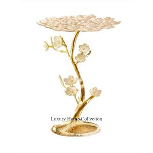 Leaf Designing Gold Plated Superior New Arrival Aluminum <b>Side</b> Coffee <b>Table</b> <b>Round</b> Shape Standard Best Quality <b>Side</b> Coffee <b>Table</b> - Product Image 6