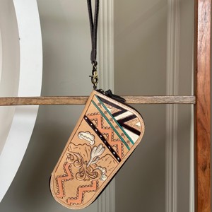 Western Hand Tooled Gun Covers Leather Comfortable Carry Holsters for Security Hold Western <b>Concealed</b> Carry Clip Holster Cases - Product Image 3