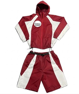 Ensemble short et veste coupe-vent en nylon imperméable personnalisé, survêtement léger avec short et sweat à capuche pour l'été - Product Image 1