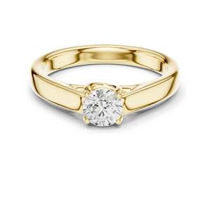 Bague de fiançailles solitaire en diamant de laboratoire rond brillant de 0,5 carat, clarté VVS-VS EF, or 18 carats, 14 carats, 10 carats et argent 925 rose - Product Image 3