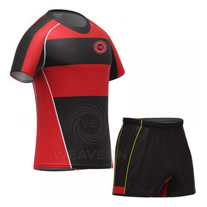 Ensembles d'uniformes de rugby 100 % polyester de qualité supérieure, antibactériens, grandes tailles, options personnalisées pour adultes, poids du tissu 340 g - Product Image 2