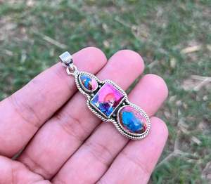 Colgante clásico de Plata de Ley 925, ostra espinosa, piedra preciosa turquesa, venta al por mayor, colgantes finos y dijes para regalos de fiesta - Product Image 1