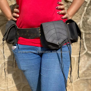 2025 nuevos productos tendencia cinturón utilitario de cuero de grano completo para riñonera de piel de vaca para mujer riñoneras multibolsillos de cuero genuino - Product Image 4