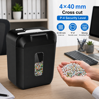 Trituradora de Papel de Corte Cruzado de 10 Hojas con Contenedor de 14L, Trituradora Pequeña para Oficina y Hogar, Trituradora de Papel y Tarjetas P-4 Extraíble