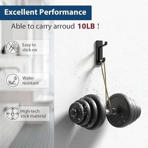 Door <b>Hook</b> Extra Sticky Stainless Holder <b>for</b> Hanging Towel Coat Clothes Purse Hat <b>Key</b> Black <b>Wall</b> Mounted Self Adhesive Hanger - Product Image 4