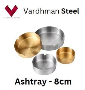 ที่เขี่ยบุหรี่ทรงกลมขนาดเล็กพกพาสะดวกทำจากสเตนเลสสตีลขนาด8ซม. สำหรับใช้ในบ้านและรถยนต์ - Product Image 4