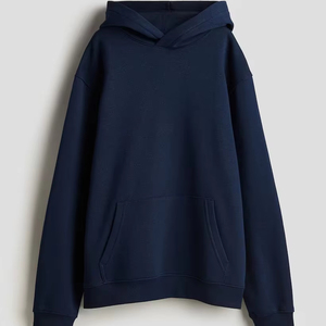 Sweat à capuche unisexe en coton 100% doublé polaire de haute qualité pour homme, avec poche kangourou et design à épaules tombantes, robuste et lourd, idéal pour l'hiver - Product Image 2