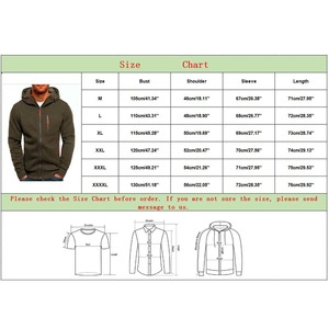 Otoño Invierno Moda hombre 100% algodón Sudadera con capucha Color sólido suelto Casual todo-fósforo cremallera sudaderas con capucha patrón 3D - Product Image 3