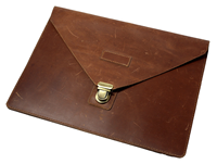 Magnifique Porte-documents en Cuir de Buffle 100% Naturel, Souple et Élégant, Marron, 29x22cm