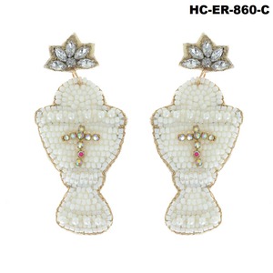 Pendientes de cuentas artísticas con cuentas de vidrio deslumbrantes Accesorio decorativo Ideal para mujeres para accesorios durante la Navidad - Product Image 5