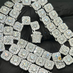 สร้อยคอเพชรสีขาว10K สำหรับผู้ชายสร้อยคอไม่มีสีรูปตัว D สีทองขาวแบบฮิปฮอปโซ่โซ่เชื่อมแบบฮิปฮอปเพชรสุดเก๋สำหรับผู้ใหญ่ - Product Image 4