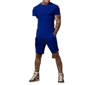 Camiseta deportiva de verano para hombre, personalizada al por mayor, transpirable, de algodón y poliéster, manga corta, corte ajustado, con doble bordado. - Product Image 3
