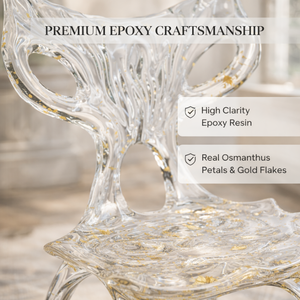 Chaise de salle à manger de luxe moderne, fauteuil en résine époxy transparente avec gouttes de cristal pour hall d'hôtel, villa, mobilier contemporain - Product Image 4