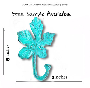 Gros Bleu Feuille D'érable En Détresse Mur Manteau Chapeau Crochets Porte-clés Cintre Prix Très Pas Cher Disponible - Product Image 3