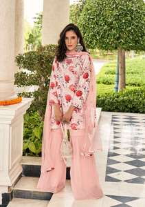 Dupatta en coton pur et viscose, Georgette artisanale, Sharara, collection de vêtements de mariage pour femmes, qualité export Inde-Pakistan - Product Image 4