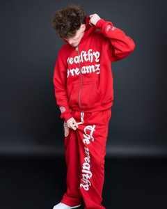 Chándal de tela de algodón de alta calidad para hombre con bordado de angustia, chándal Vintage de alta calidad para hombre - Product Image 2