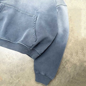 Wholesale Factory's Premium Quality Acid <b>Washed</b> Ripped Oversized Pullover Hoodie Men Custom Blank Vintage Distressed 3D Pocket - Product Image 4