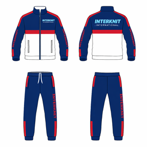 Conjunto Deportivo de Dos Piezas para Hombre, Estilo Vintage, Impermeable, Lavado Ácido, Bloques de Color en Contraste, Chaqueta con Cierre y Pantalones, Corte Regular - Product Image 2