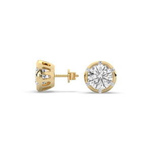 Pendientes de Oro de 14K con Diamante de Laboratorio Redondo Brillante de 3.10Ct, Estilo Único, Ligeros, Proveedor de Joyería al por Mayor B2B - Product Image 4