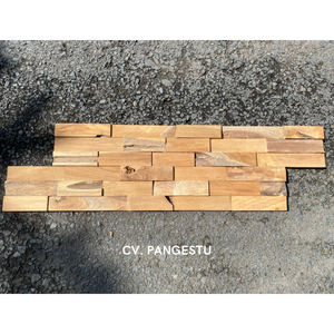 Paneles de Pared de Mosaico 3D de Madera de Teca Maciza Reciclada, Geométricos Modernos, Revestimiento Acústico Hecho a Mano para Sala de Estar u Hotel, Fácil Instalación - Product Image 2