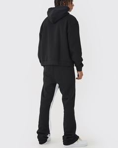 Conjunto de 2 Piezas de Ropa Deportiva de Invierno con Logotipo de Marca OEM, Sudadera con Capucha y Pantalones Deportivos de Felpa, Tela Suave con Cordón Ajustable, Traje Deportivo para Hombre - Product Image 3