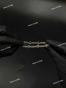 Pulsera de Diamantes de Moissanita Redondos Morados con Acabado Plateado, Elegante Pulsera de Eslabones para Mujer, Joyería para Bodas y Fiestas - Product Image 6