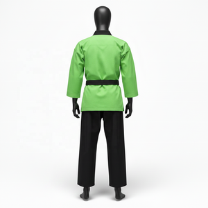 Nouveauté Kimono de Jiu-Jitsu en coton de haute qualité unisexe vert noir BJJ avec logo personnalisable - Product Image 3