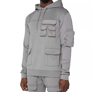 ชุดวอร์มคาร์โก้พร้อมฮู้ดสำหรับผู้ชายชุดฝึกคาร์โก้100% มีหลายกระเป๋า - Product Image 1