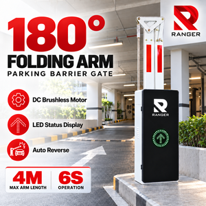 Space Saving 180 Folding Arm Barrier Gate Automatic <b>Boom</b> Gate with LED Display for Low Ceiling Parking Facilities - Product Image 1