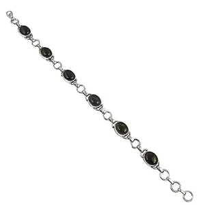 Pulsera Clásica de Plata 925 con Piedra de Ónix para Mujer, con Oro Rosa de 14K, Diamantes, Perlas, Jade, Estilo Religioso, Joyería Perfecta - Product Image 1