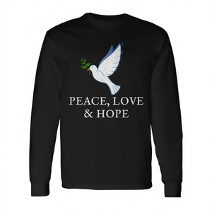 Camiseta de Manga Larga con Diseño de Paloma de la Paz, Amor y Esperanza, Categoría Promocional - Product Image 3