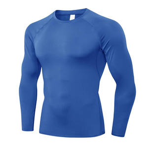 T-shirts Rash Guard à col rond à manches longues Nouveau produit Coupe ajustée Protection de la peau pour les activités de plein air Rash Guard pour hommes - Product Image 5