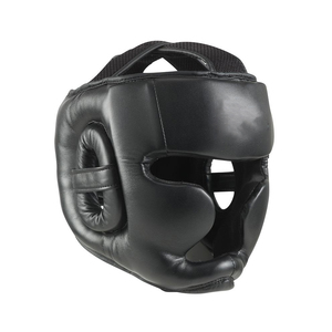 Leather Boxing <b>Head</b> Guard Adjustable Breathable MMA Sparring <b>Training</b> Helmet for Adult - Product Image 6