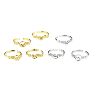 <b>Adjustable</b> Wire Wrap Design Fashion <b>Rings</b> Gold and <b>Silver</b> Plated for Stylish Resale Appel - Product Image 2