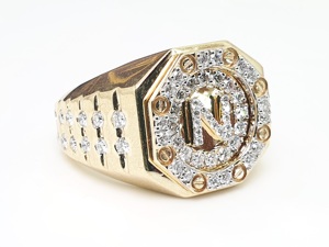 Bague Alphabet pour femmes de luxe en argent 925 certifié IGI classique rond taille brillant diamant - Product Image 2