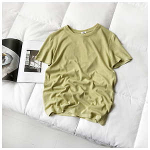 T-shirts à manches courtes unisexes écologiques respirants en coton polyester de couleur unie pour hommes en gros - Product Image 5