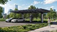 Abri de voiture solaire intelligent en aluminium AL6005 T5 pour recharge de véhicules électriques, abri de stationnement photovoltaïque étanche, station de carport préassemblée robuste