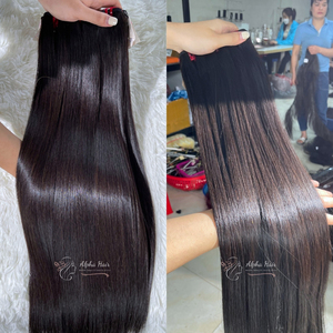 ราคาโรงงานกระดูกตรงซูเปอร์โซลผม 2024 ลากคู่วิกผมเวอร์จินต่อผม - Product Image 3