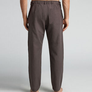 Pantaloni in <span class=keywords><strong>lino</strong></span> e cotone pantaloni con coulisse per <span class=keywords><strong>uomo</strong></span> pantaloni in tessuto su misura Casual <span class=keywords><strong>da</strong></span> <span class=keywords><strong>uomo</strong></span> tasche pantaloni sostenibili vestiti <span class=keywords><strong>da</strong></span> <span class=keywords><strong>uomo</strong></span> - Product Image 4