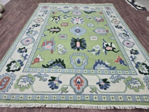 White Green size 3x5 feet Area fine wool Rug Hand-knotted turkish with Abstract Pattern for Living or bed room any - Product Image 5