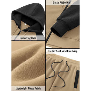 Customized 100%Cotton 500 GSM Baggy Fleece Unisex Hoodies Jogger Sets 2 Piece Set Sweat suits Winter High Quality Tracksuits - Product Image 6