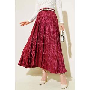 กระโปรงย่นซาตินเบอร์กันดี - Product Image 1
