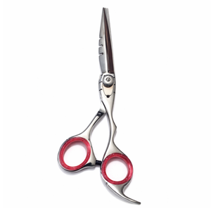 Ciseaux de coiffure professionnels de qualité salon 6,5 pouces en acier inoxydable, à dents personnalisées, manche moyen MANAN - Product Image 1