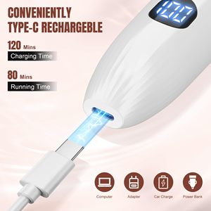 Rasoir électrique sans fil à double tête pour femmes, épilation indolore du visage, des jambes et des aisselles - Blanc, alimentation USB, lavable - Product Image 6