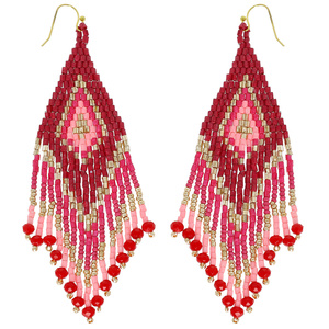 Atractivos pendientes de cuentas para mujer hechos a mano con 100% cuentas de vidrio elegante y duradero accesorio perfecto para cada ocasión - Product Image 3