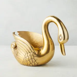 Pot de fleur en forme de canard en laiton doré Design fait à la main Jardinière de bol de fleurs en métal de qualité supérieure à vendre au prix le moins cher